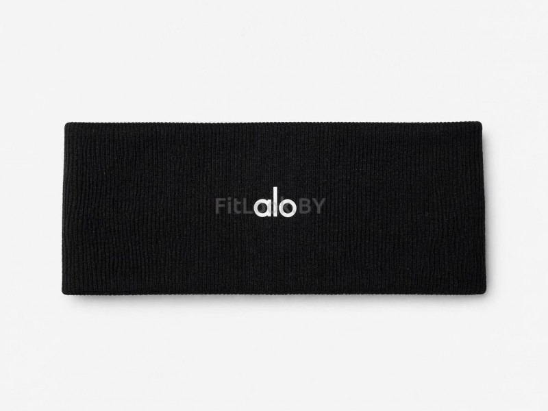 Повязка на голову ALO YOGA Ribbed Wide чёрная