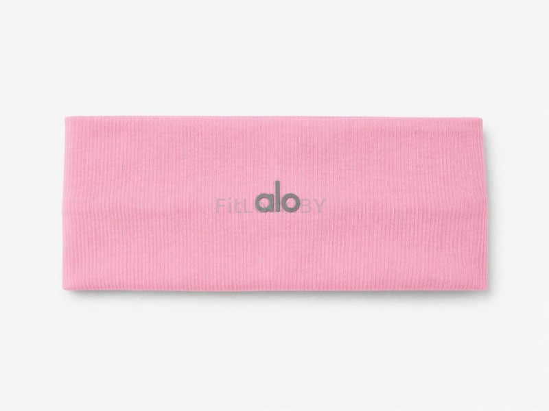 Повязка на голову ALO YOGA Ribbed Wide розовая