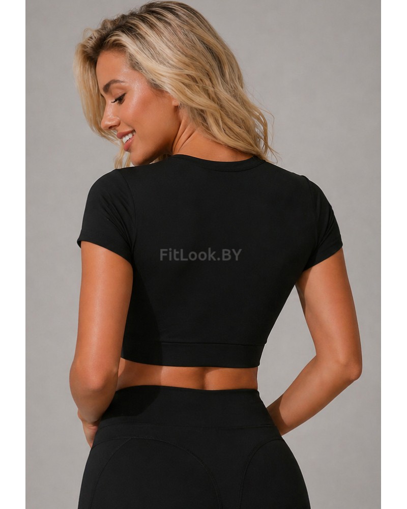 Топ FITBASE Classic Rash укороченный (чёрный, без чашек)
