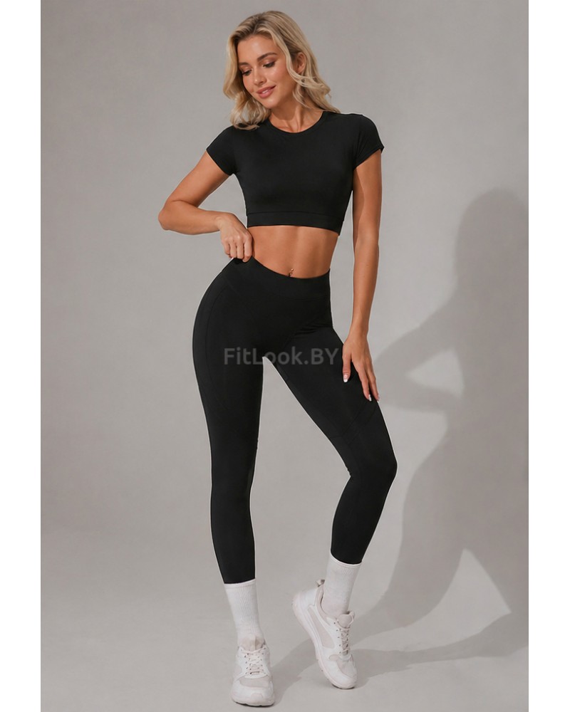 Топ FITBASE Classic Rash укороченный (чёрный, без чашек)