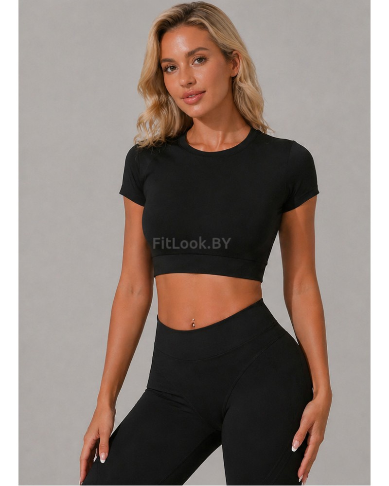 Топ FITBASE Classic Rash укороченный (чёрный, без чашек)