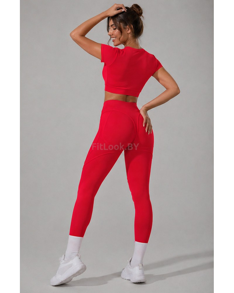 Леггинсы FITBASE Bikini Leggins с высокой посадкой (красные)