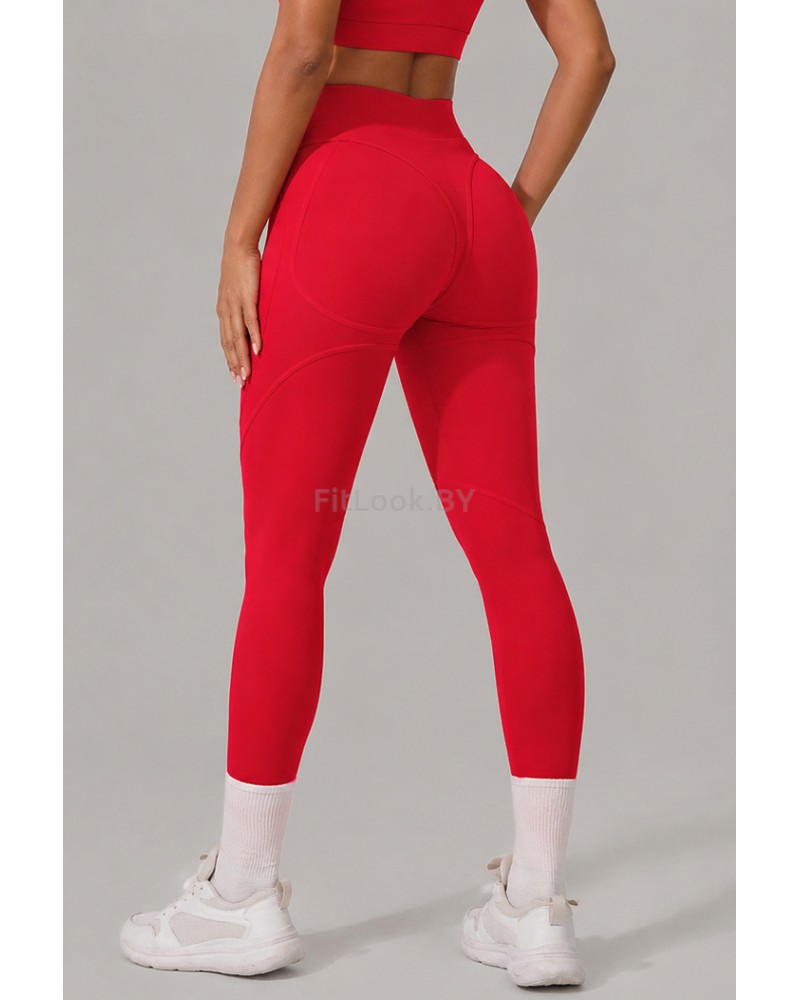 Леггинсы FITBASE Bikini Leggins с высокой посадкой (красные)
