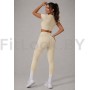 Леггинсы FITBASE Bikini Leggins с высокой посадкой (кремовые)