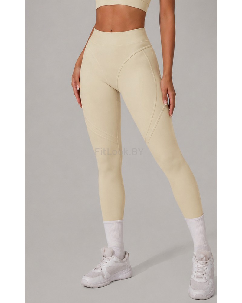 Леггинсы FITBASE Bikini Leggins с высокой посадкой (кремовые)