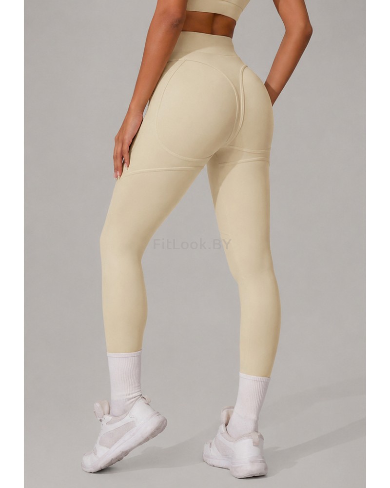 Леггинсы FITBASE Bikini Leggins с высокой посадкой (кремовые)