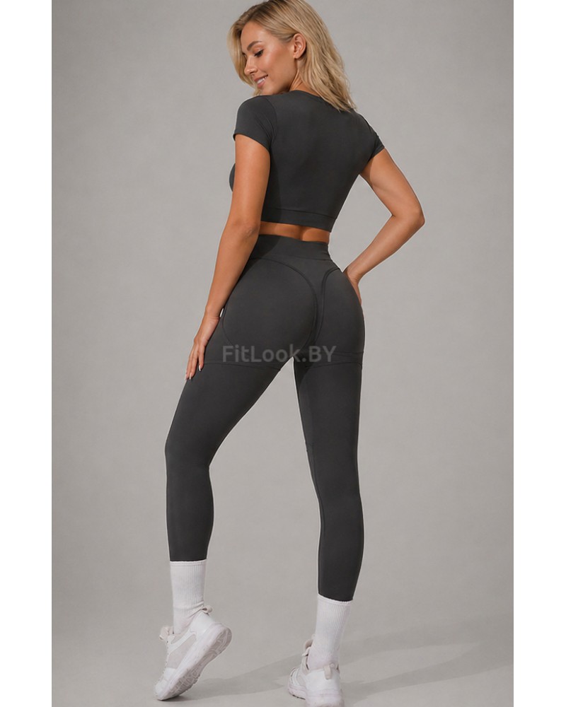 Леггинсы FITBASE Bikini Leggins с высокой посадкой (серые)