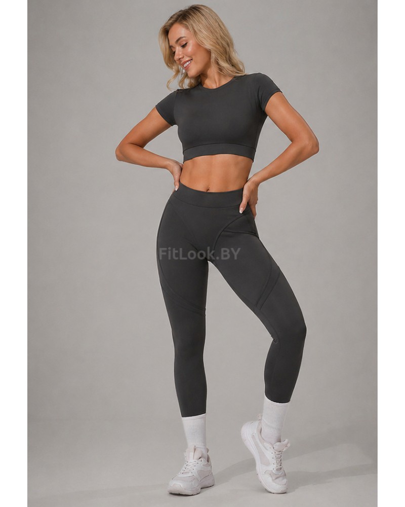 Леггинсы FITBASE Bikini Leggins с высокой посадкой (серые)