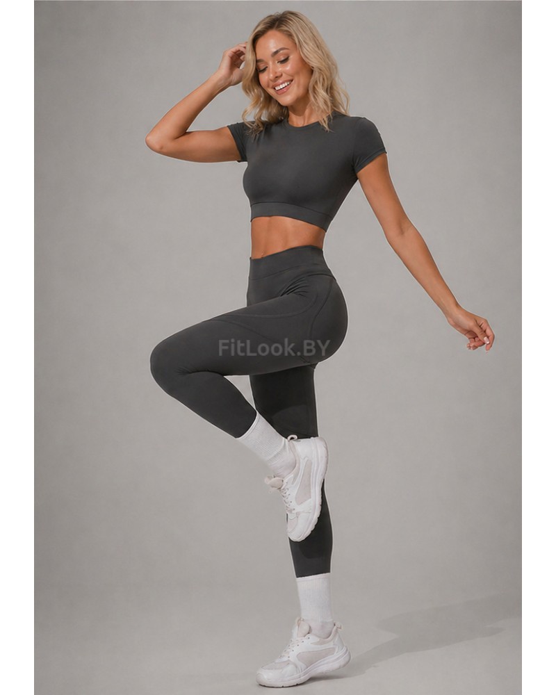 Леггинсы FITBASE Bikini Leggins с высокой посадкой (серые)