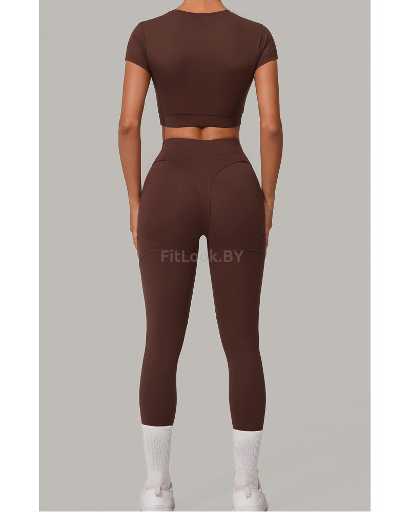 Леггинсы FITBASE Bikini Leggins с высокой посадкой (коричневые)