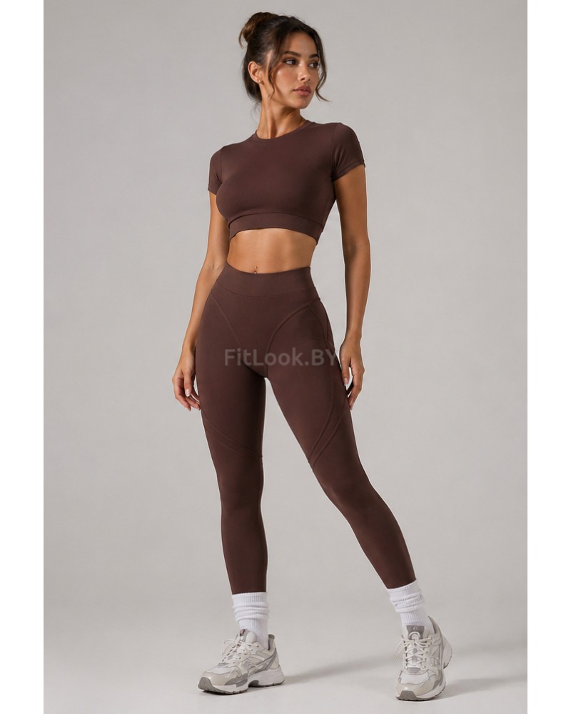 Леггинсы FITBASE Bikini Leggins с высокой посадкой (коричневые)
