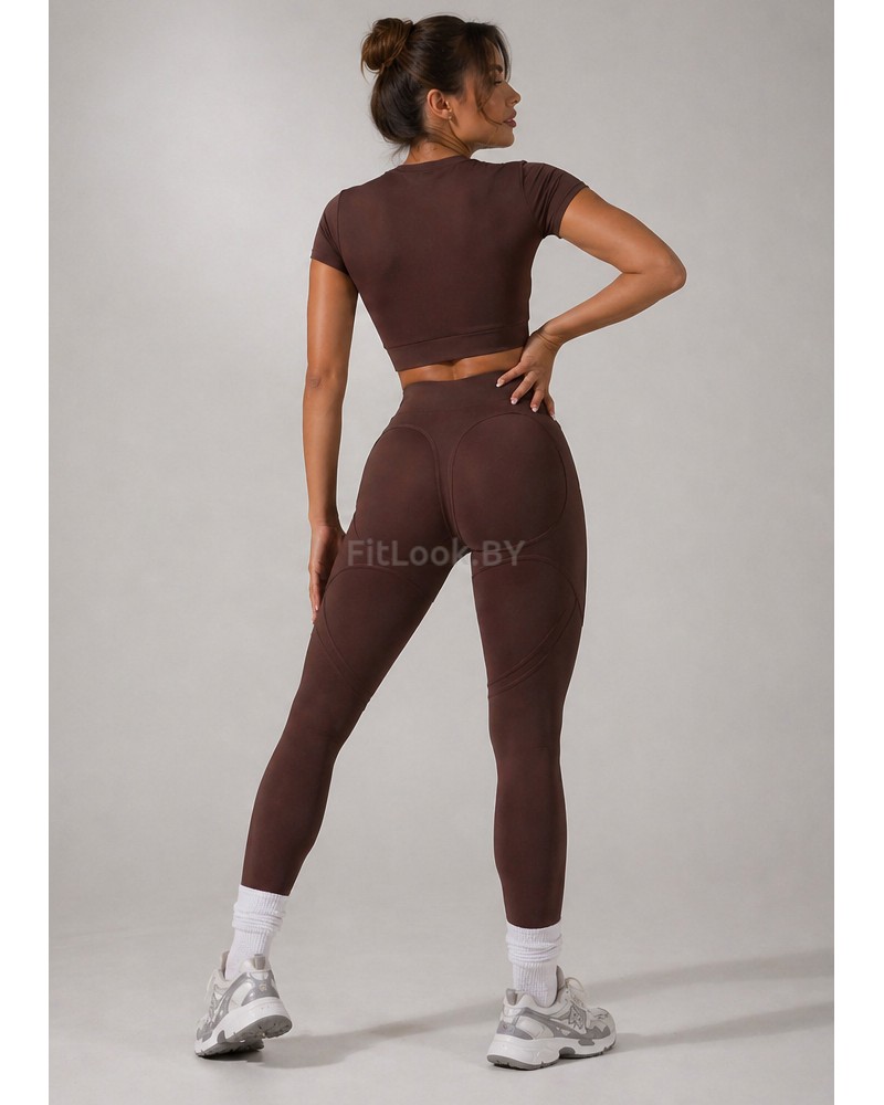 Леггинсы FITBASE Bikini Leggins с высокой посадкой (коричневые)