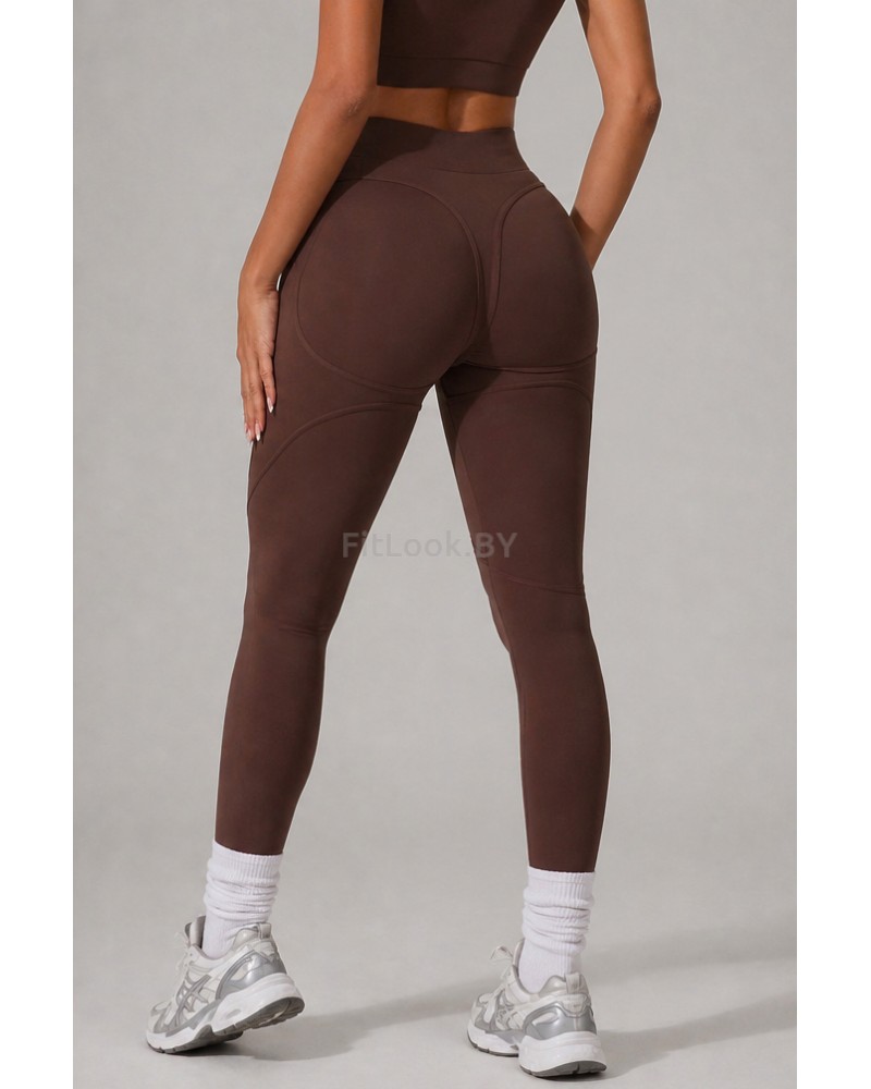 Леггинсы FITBASE Bikini Leggins с высокой посадкой (коричневые)