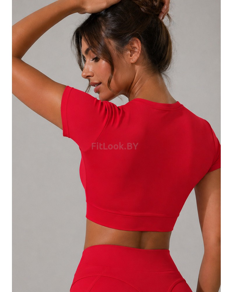 Топ FITBASE Classic Rash укороченный (красный, без чашек)