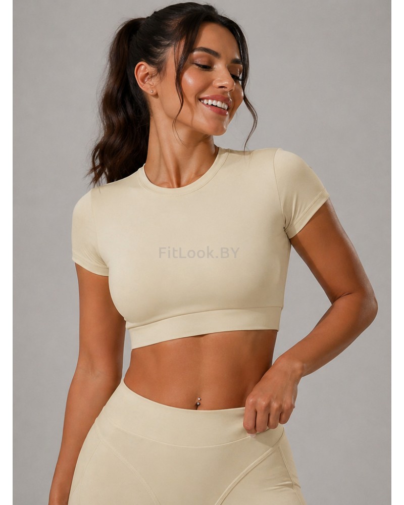 Топ FITBASE Classic Rash укороченный (кремовый, без чашек)