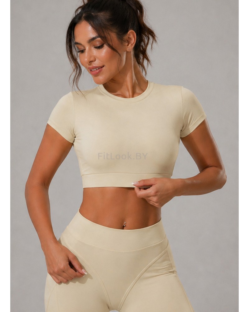 Топ FITBASE Classic Rash укороченный (кремовый, без чашек)