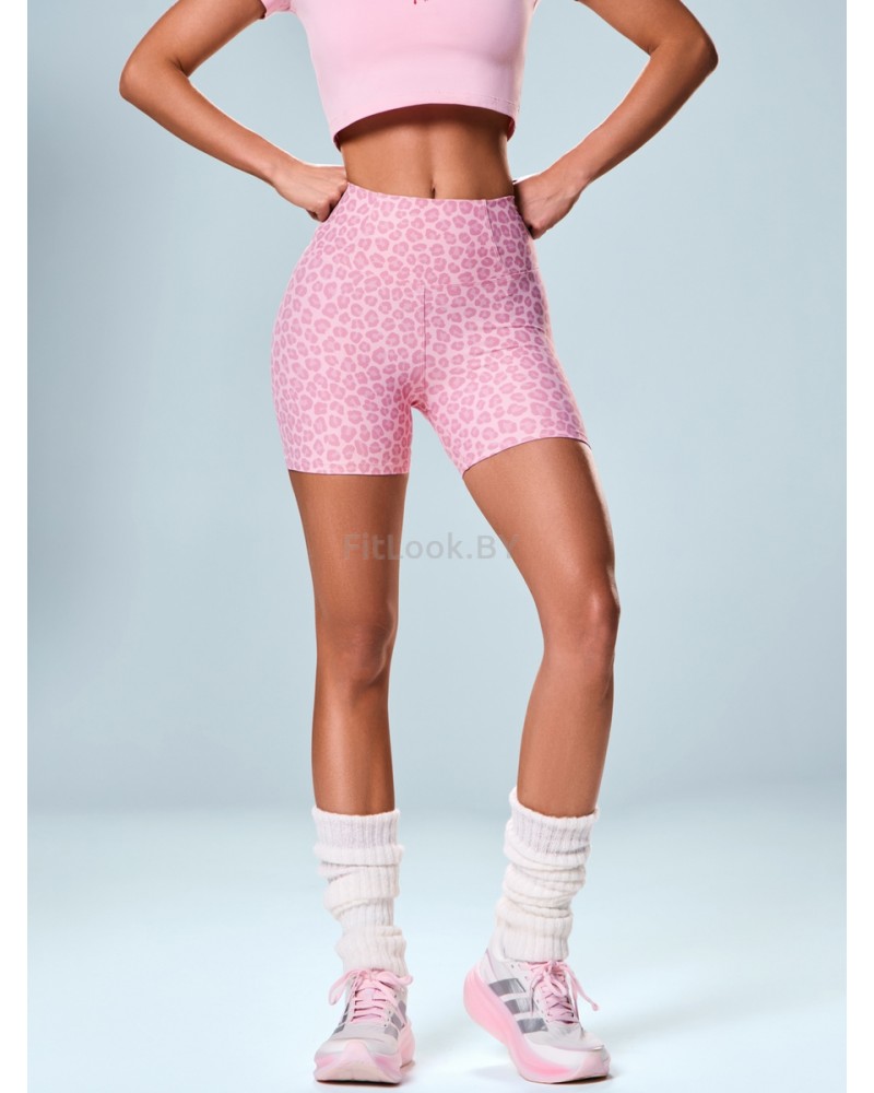 Спортивные шорты с высокой посадкой Pink Leo