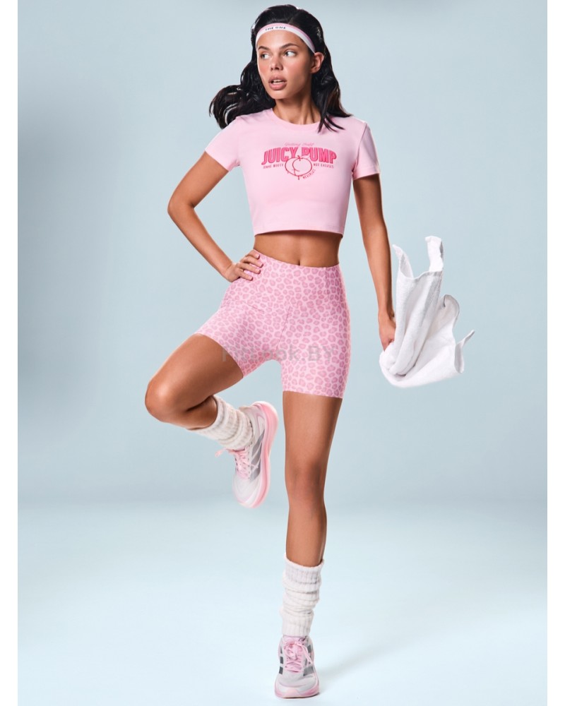 Спортивные шорты с высокой посадкой Pink Leo