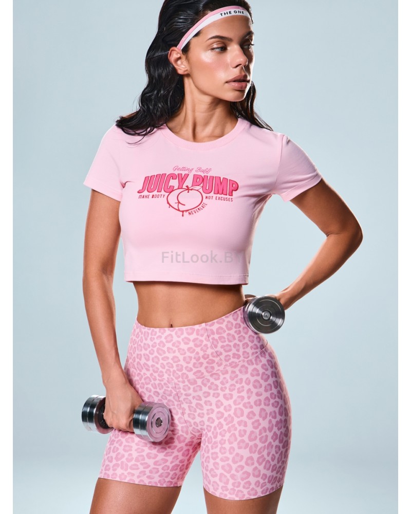 Спортивные шорты с высокой посадкой Pink Leo