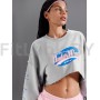 Укороченный свитшот объёмного кроя Under Way Grey