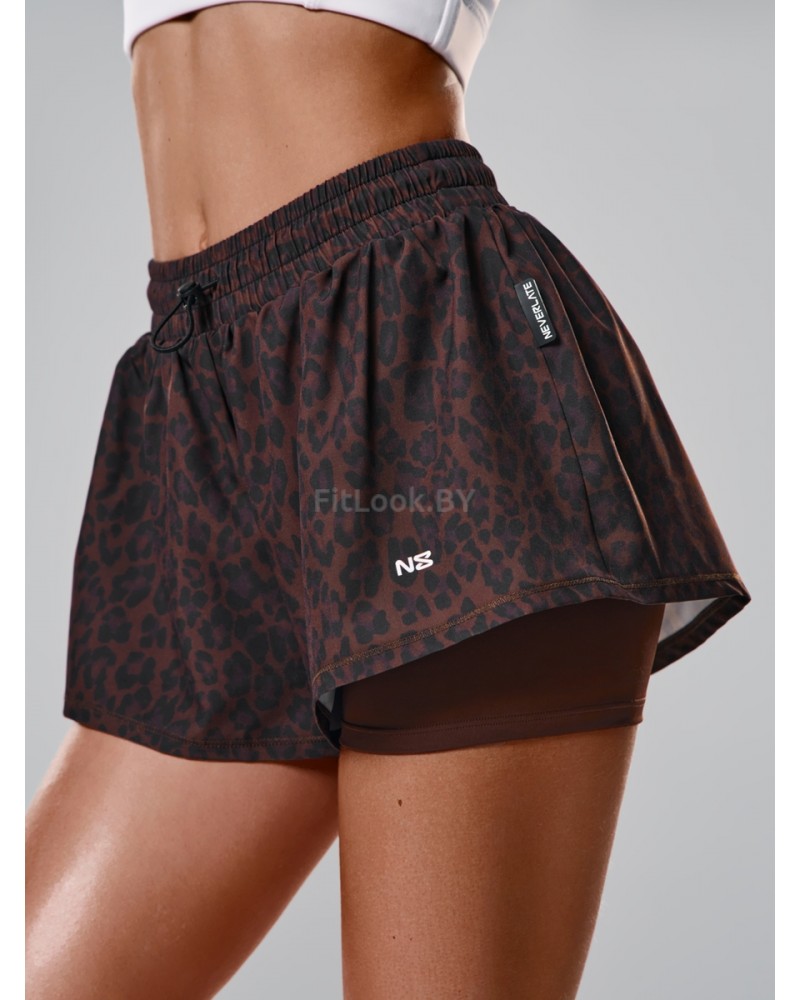 Двойные спортивные шорты Twins Brown Leo