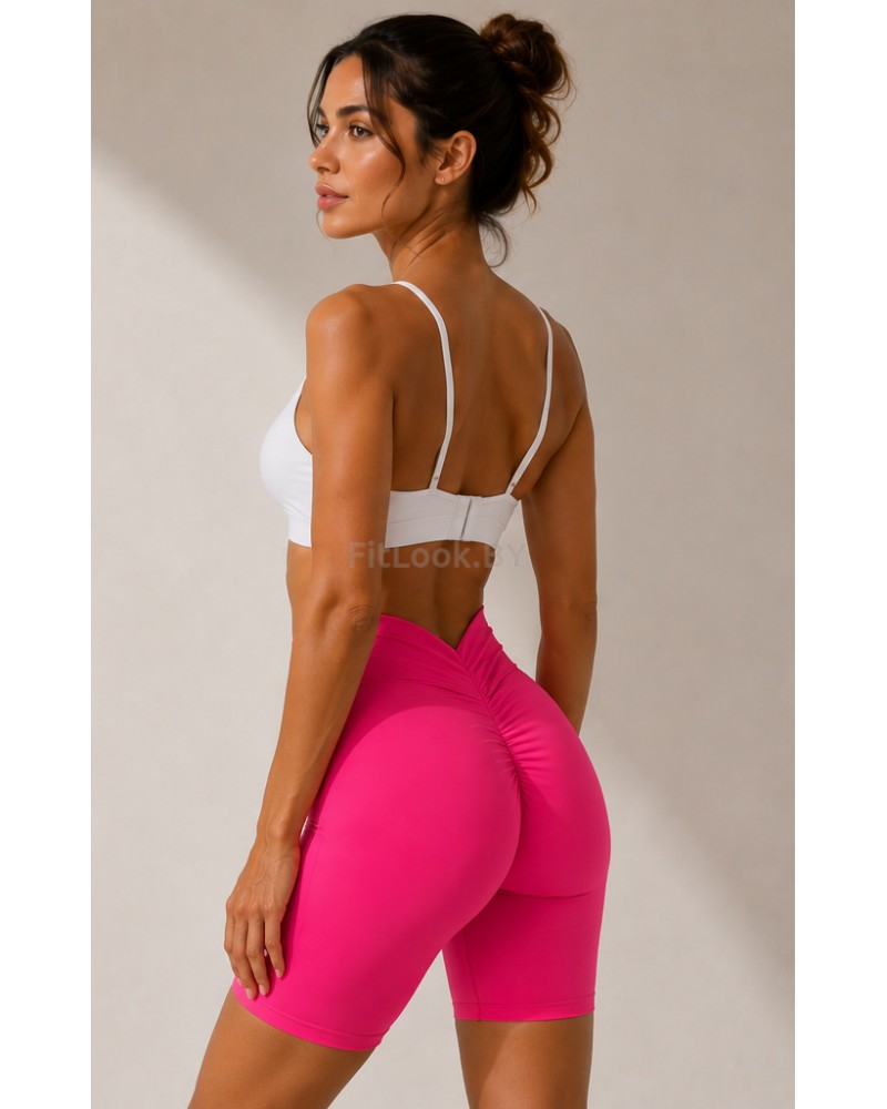 Cпортивные шорты со сборочкой ShapeUP Pink (Розовая фуксия)
