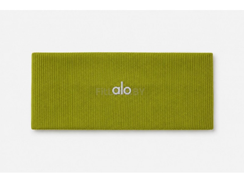 Повязка на голову ALO YOGA Ribbed Wide зелёная