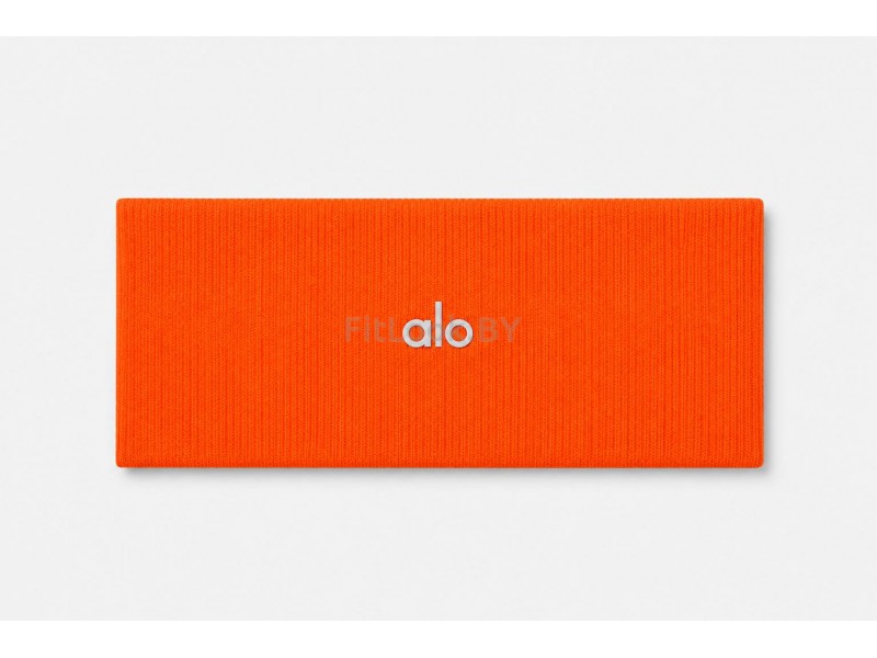 Повязка на голову ALO YOGA Ribbed Wide Оренжевая