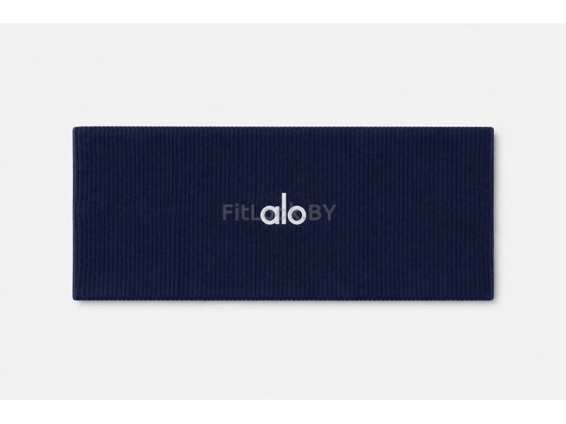 Повязка на голову ALO YOGA Ribbed Wide синяя
