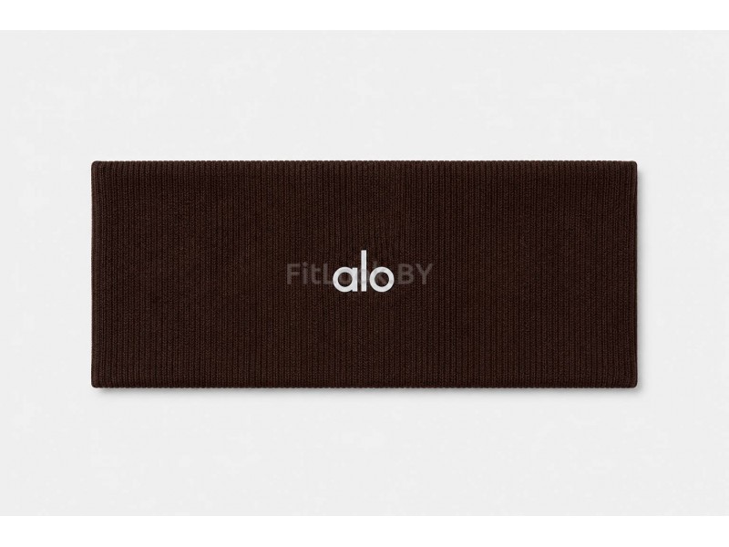 Повязка на голову ALO YOGA Ribbed Wide коричневая