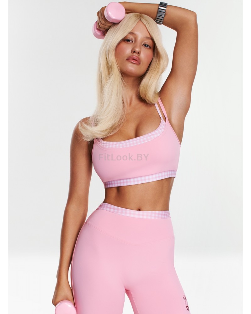 Спортивный топ-бра Neverlate Gingham Pink 