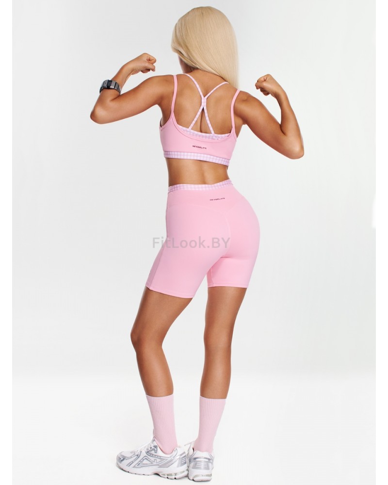 Спортивный топ-бра Neverlate Gingham Pink 