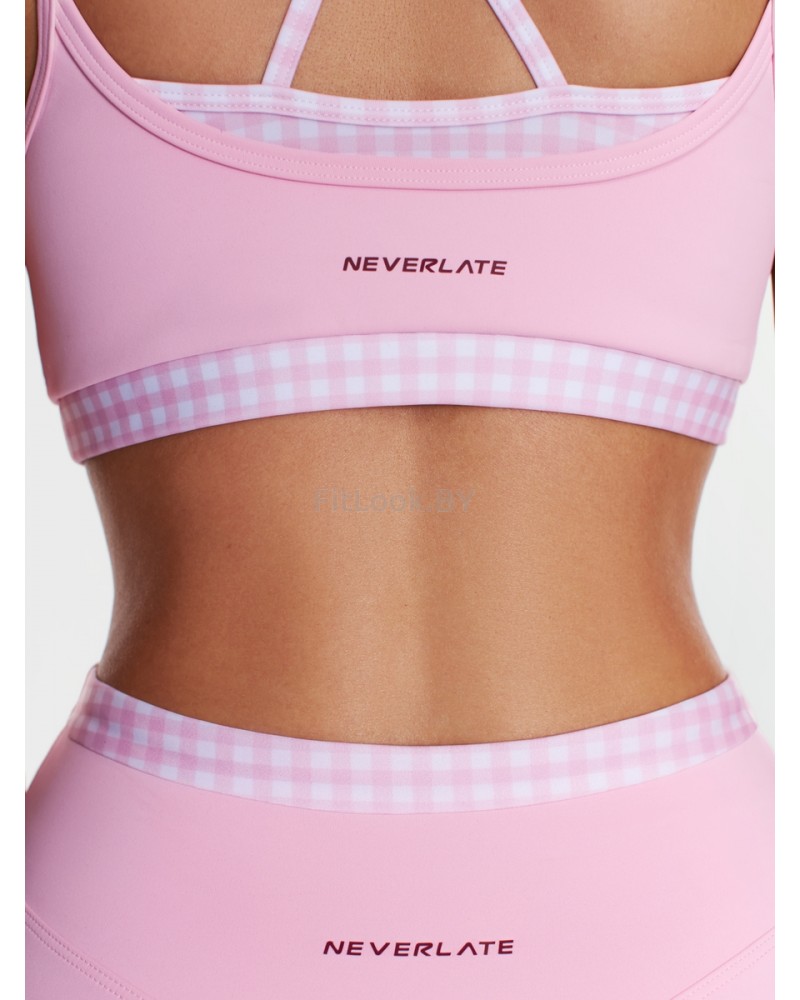 Спортивный топ-бра Neverlate Gingham Pink 