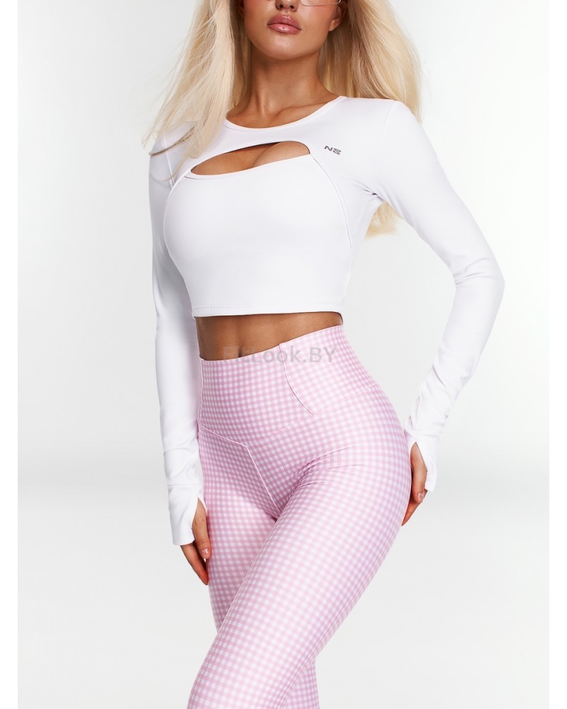 Леггинсы с высокой посадкой и принтом "Gingham"