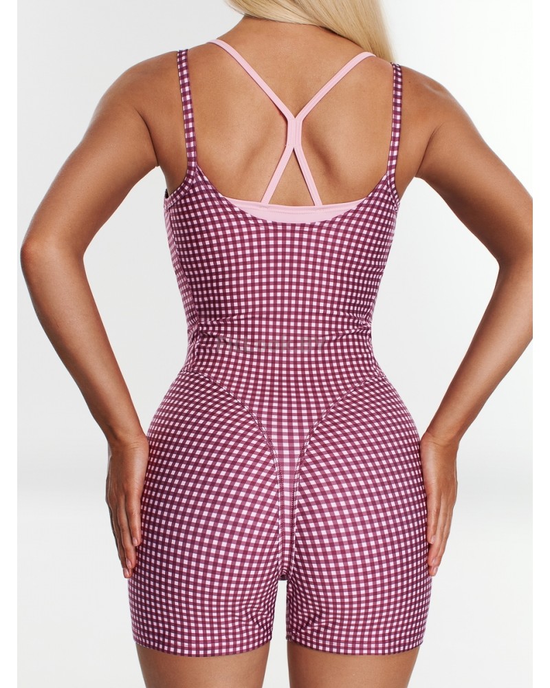 Моделирующий спортивный комбинезон c принтом Gingham