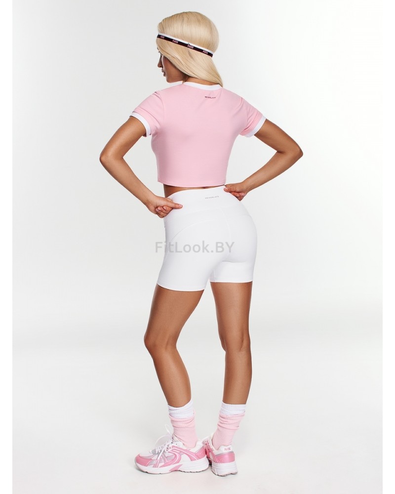 Укороченная кроп-футболка Neverlate Ringer Tee Pink
