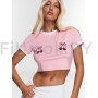 Укороченная кроп-футболка Neverlate Ringer Tee Pink