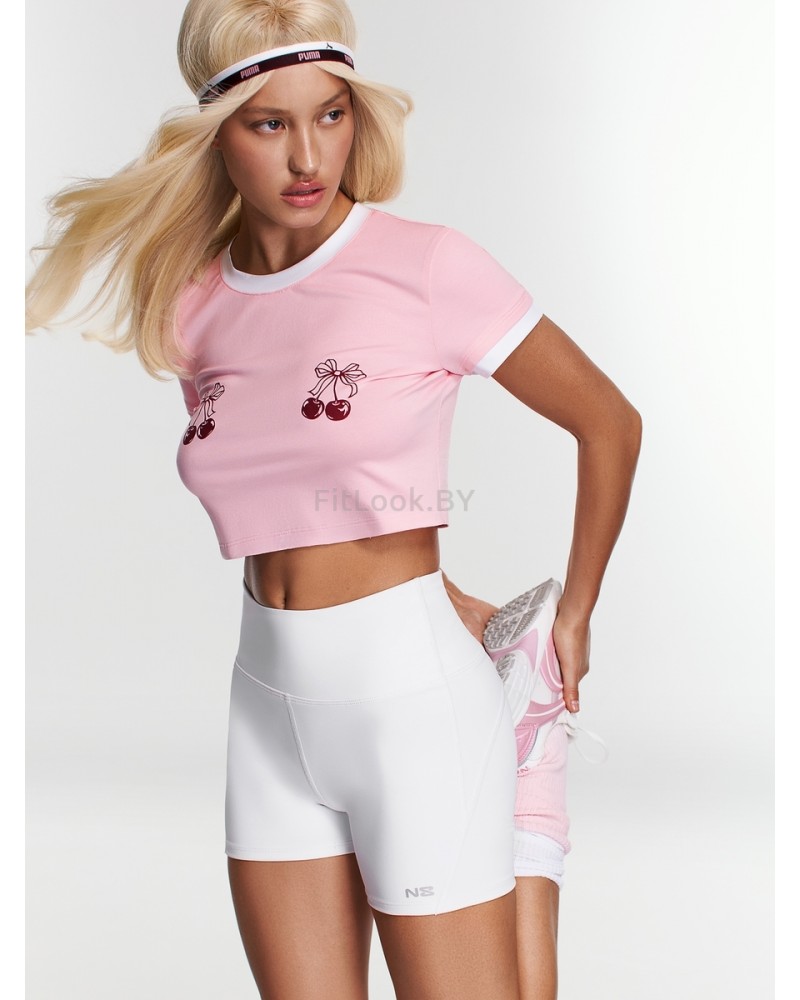 Укороченная кроп-футболка Neverlate Ringer Tee Pink