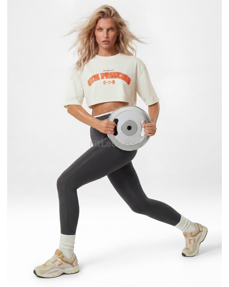 Оверсайз футболка Neverlate 19 Crop Milk GYM Princess