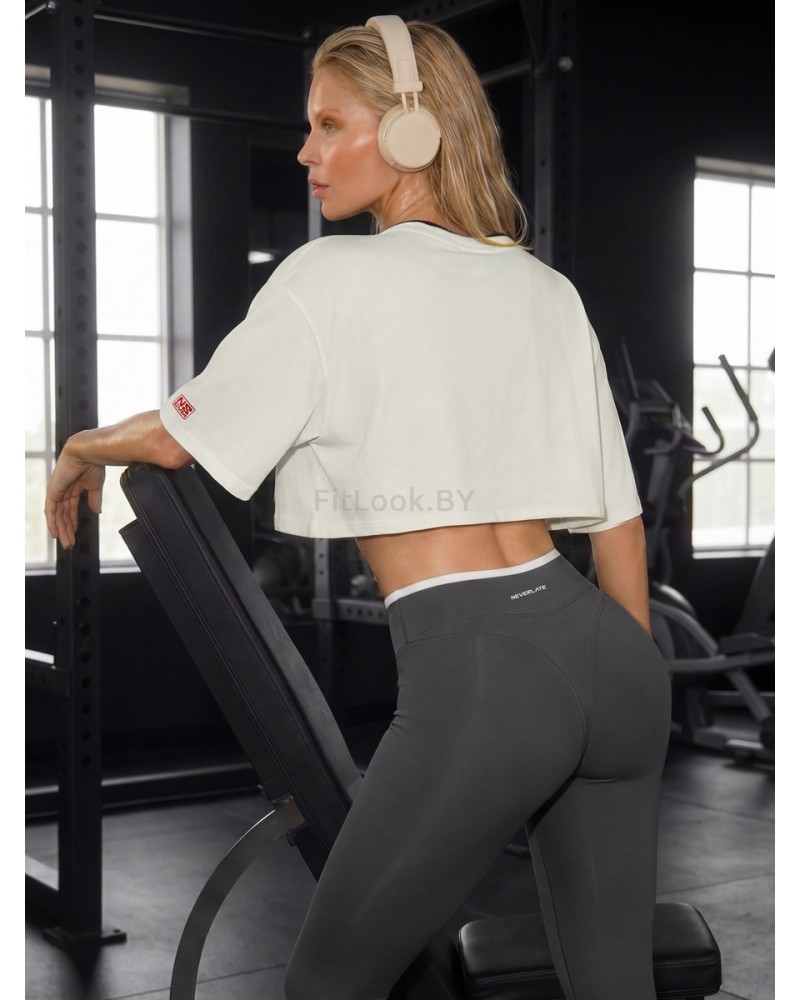 Оверсайз футболка Neverlate 19 Crop Milk GYM Princess