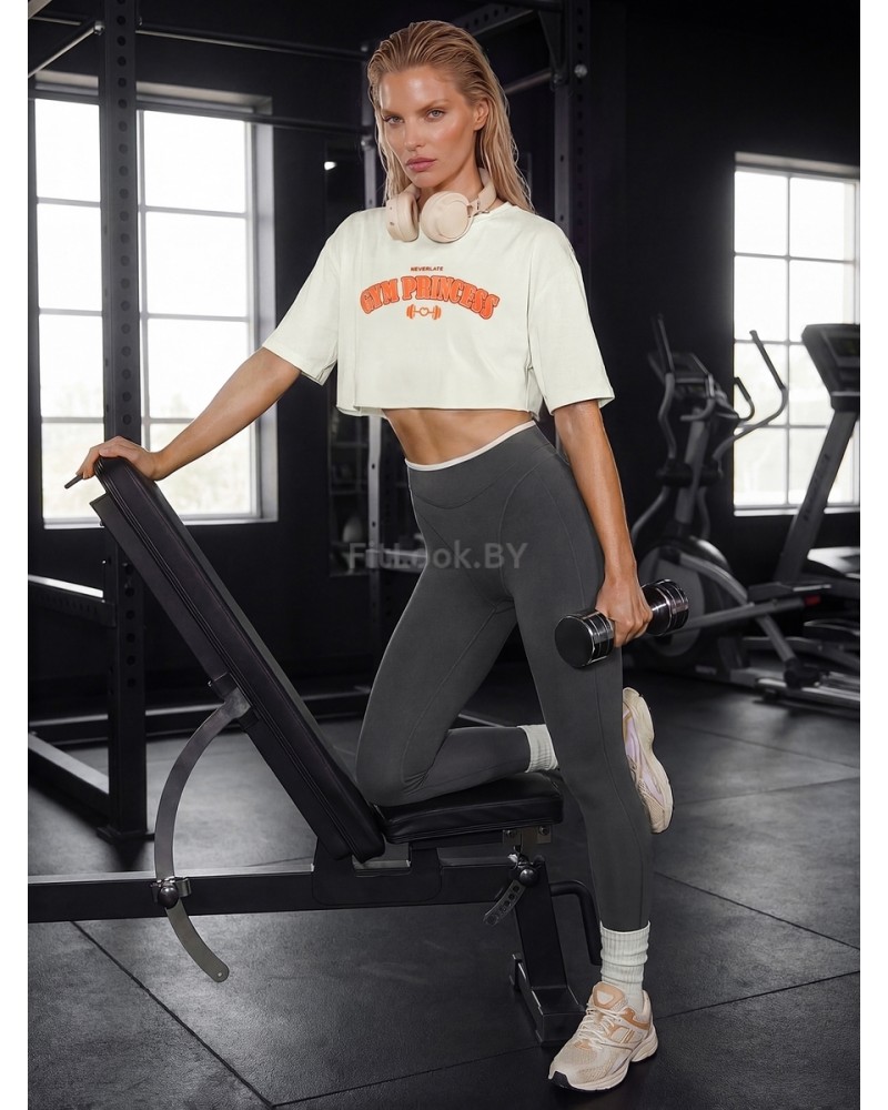 Оверсайз футболка Neverlate 19 Crop Milk GYM Princess