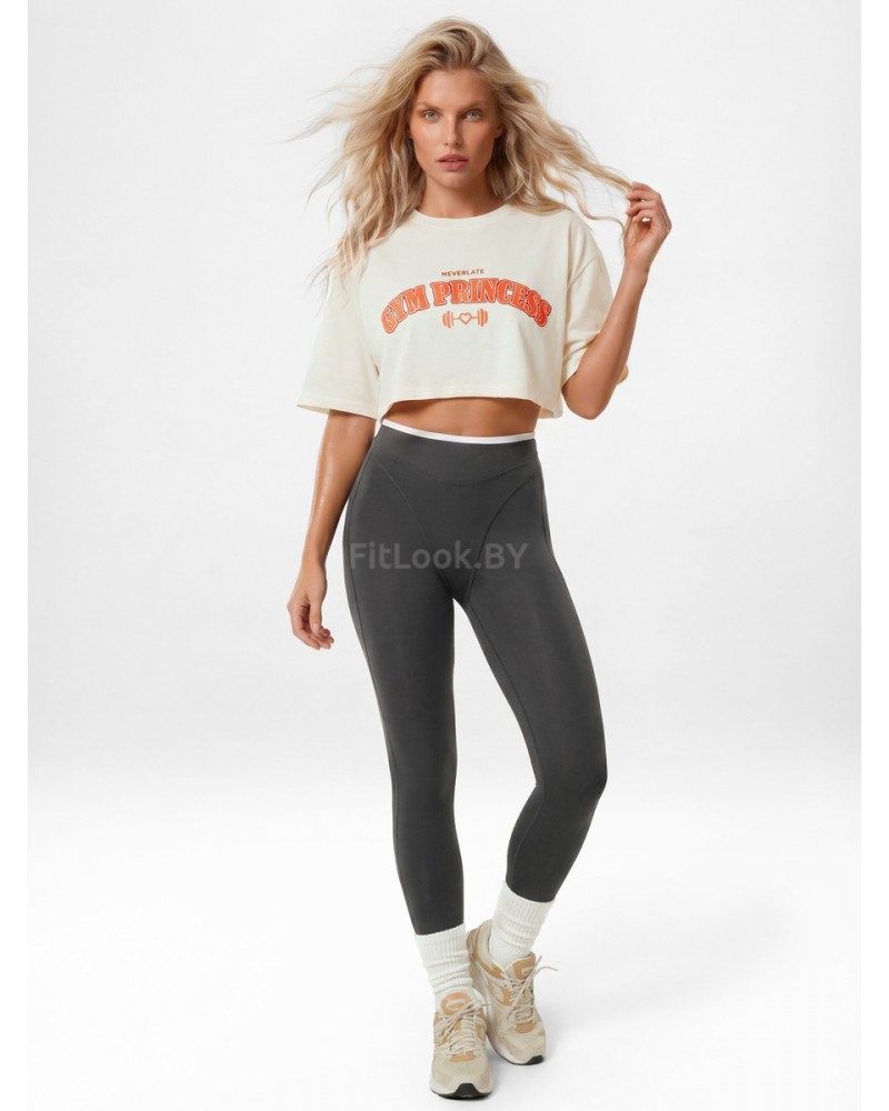 Оверсайз футболка Neverlate 19 Crop Milk GYM Princess