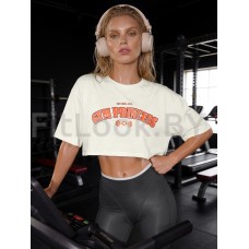 Оверсайз футболка Neverlate 19 Crop Milk GYM Princess