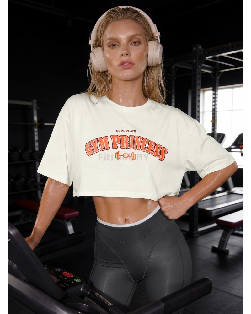 Оверсайз футболка Neverlate 19 Crop Milk GYM Princess