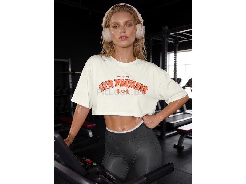 Оверсайз футболка Neverlate 19 Crop Milk GYM Princess
