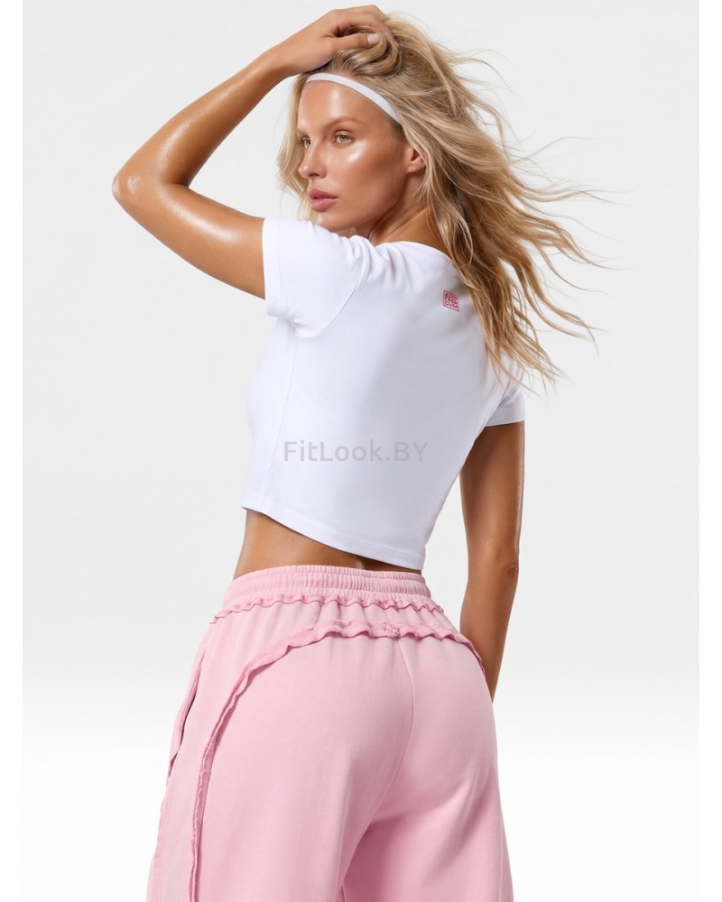 Футболка укороченная GYM Princess Crop White 