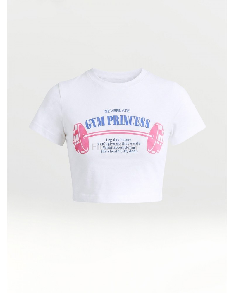 Футболка укороченная GYM Princess Crop White 