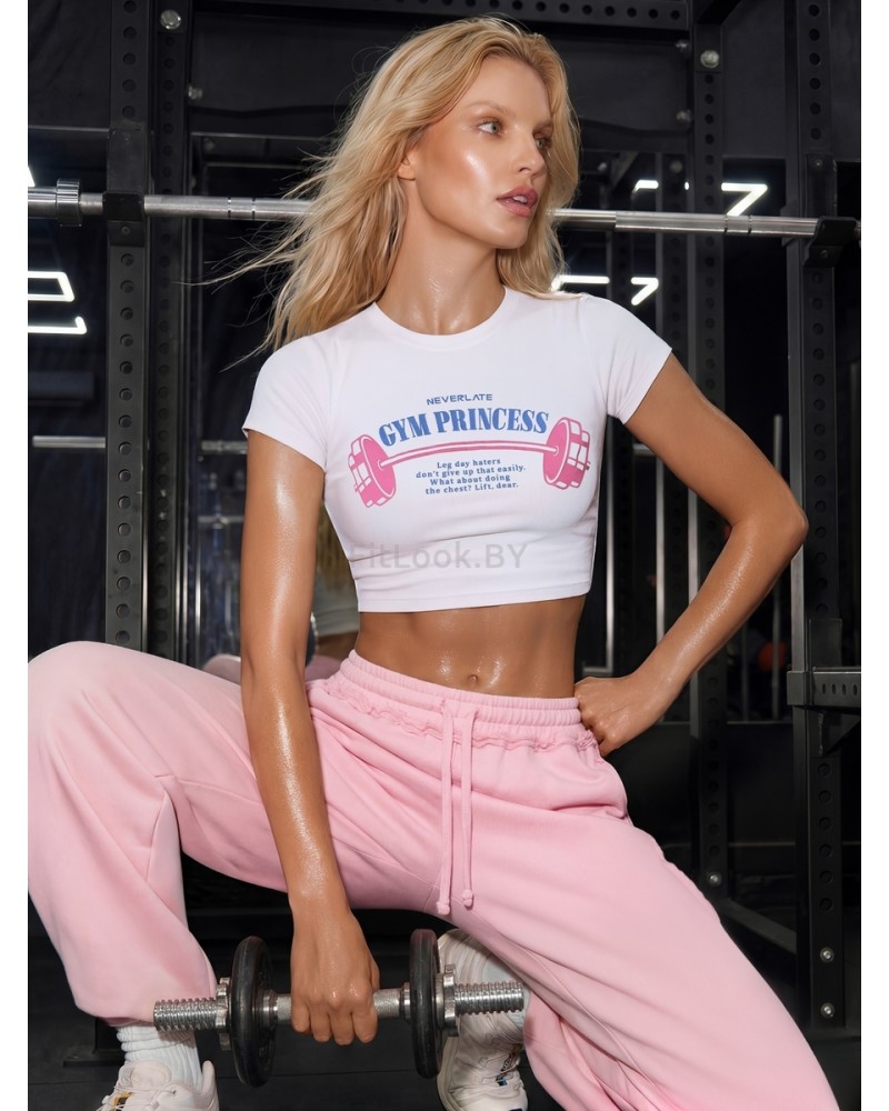 Футболка укороченная GYM Princess Crop White 