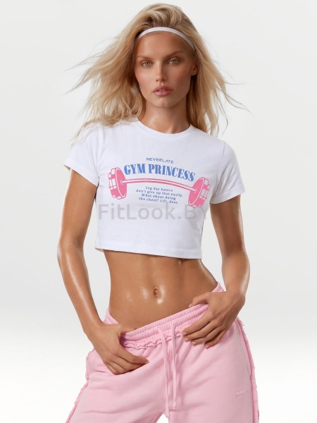 Футболка Neverlate GYM Princess Crop White 1134.6