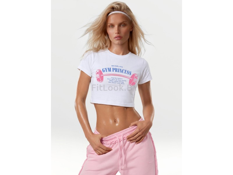 Футболка Neverlate GYM Princess Crop White 1134.6